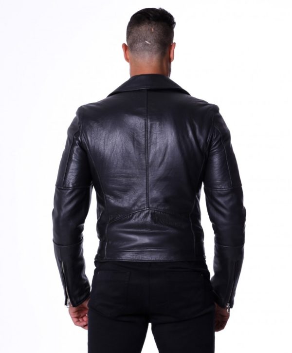 Black Perfecto Lamb Belted Leather Biker Jacket