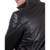 Black Nappa Lamb Leather Biker Quilted Jacket