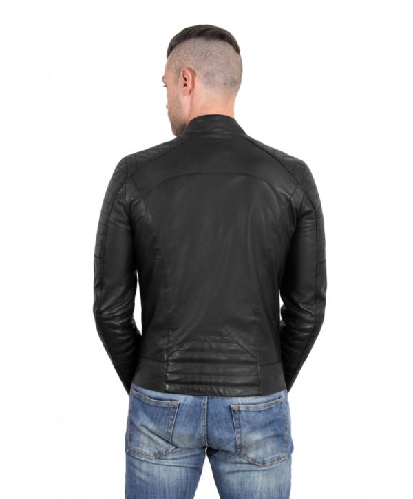 Black Color – Nappa Lamb Leather Biker Perfecto Jacket Smooth Effect
