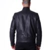 Black Calf leather Buckle Biker Jacket
