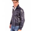 Blue Nappa Lamb Leather Jacket