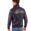 Blue Nappa Lamb Leather Jacket