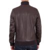 Brown Nappa Lamb Bomber Leather Jacket