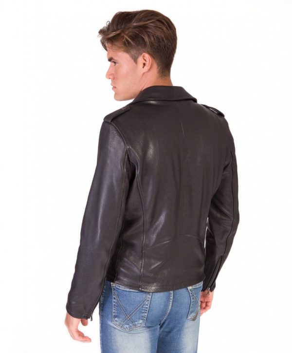 Black Perfecto Wizened Lamb Leather Biker Jacket