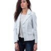 Ice Color Lamb Leather Two Buttons Jacket Smooth Effect