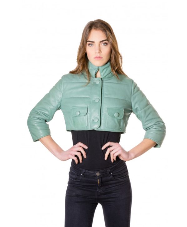 f107-green-colour-nappa-lamb-short-leather-jacket-smooth-aspect (1)