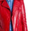 Red Color Nappa Lamb Leather Perfecto Jacket Smooth Effect