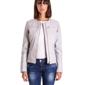 Ice Color Nappa Lamb Quilted Leather Jacket Smooth Effect