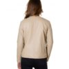 Cream Color Nappa Lamb Leather Jacket Smooth Effect