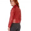 Red Color Lamb Leather Perfecto Jacket Smooth Effect
