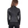 Black Color Lamb Leather Quilted Biker Jacket Smooth Effect