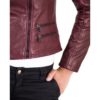 Red Purple Color Lamb Leather Quilted Jacket Soft Bogotà Vintage Effect