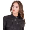 Dark Brown Color Leather Jacket Biker Nappa Lamb Smooth Effect