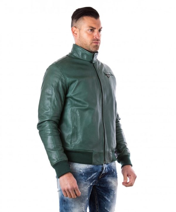 men-s-leather-jacket-genuine-soft-leather-style-bomber-bicolor-wool-cuffs-and-bottom-one-zip-pocket-green-color-thil (2)