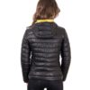 Black Color Nappa Lamb Leather Down Jacket Smooth Effect